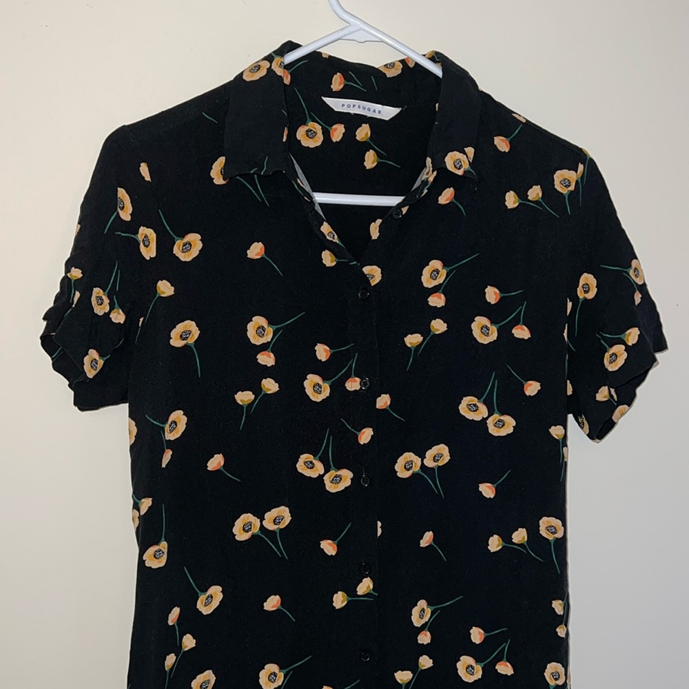 Popsugar floral women’s button-up dress